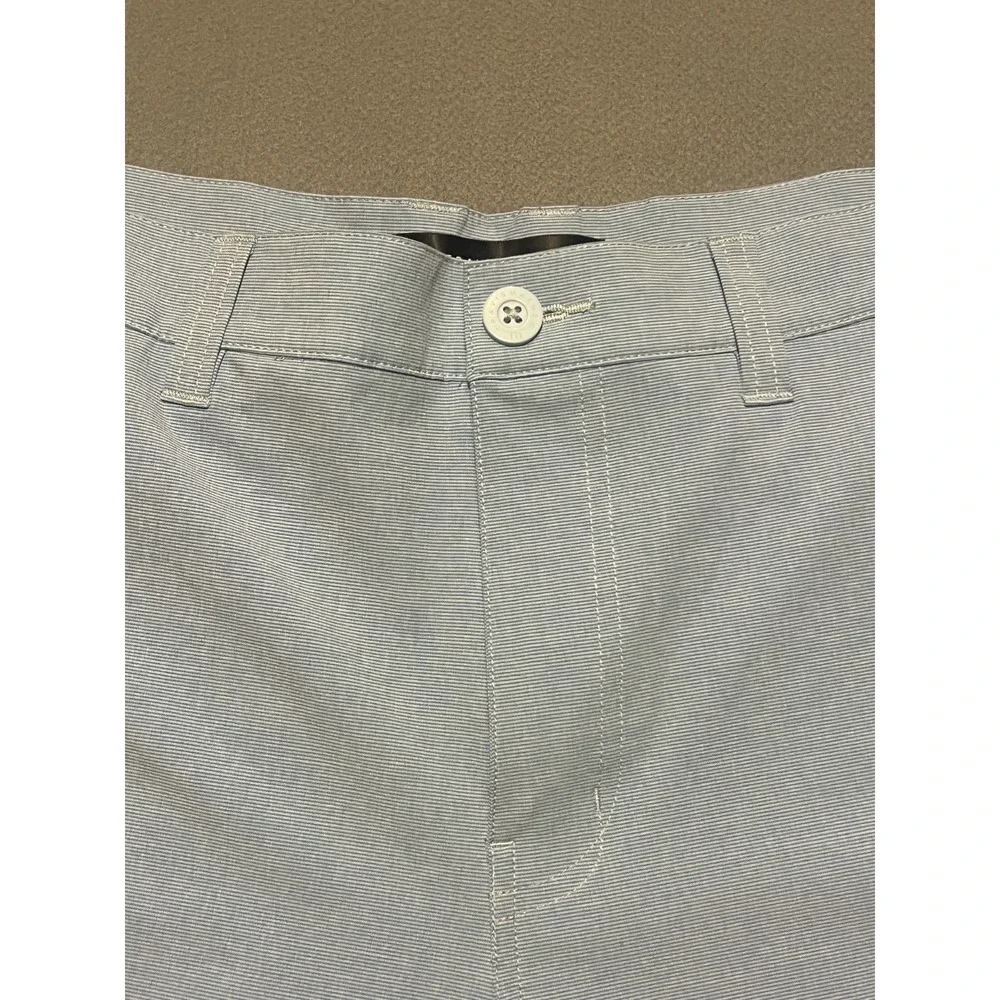 TravisMathew Golf Shorts Men's Size 35 Blue Striped Performance Stretch Chino